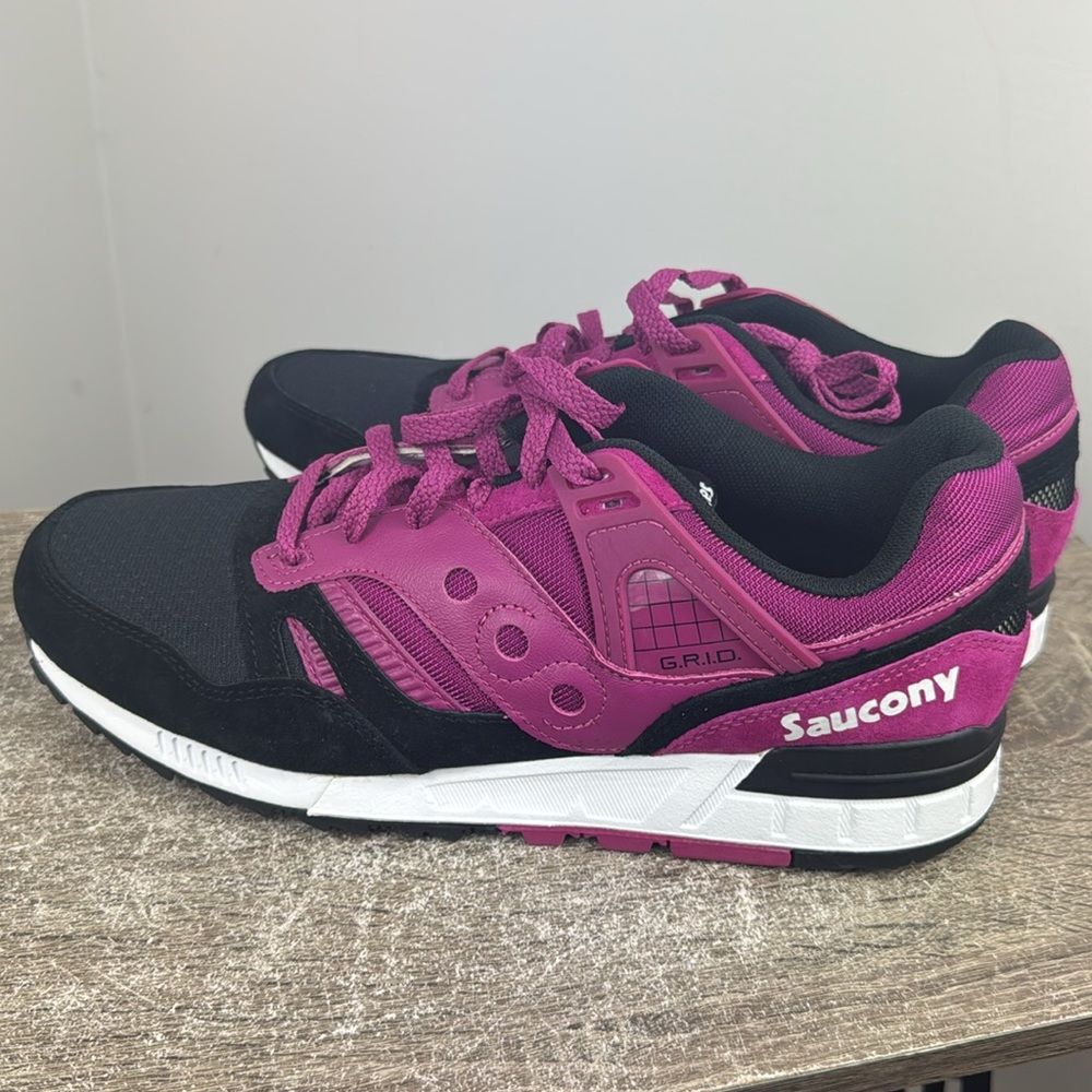Saucony grid black purple mens 11.5 casual running 2016 - Picture 6 of 8